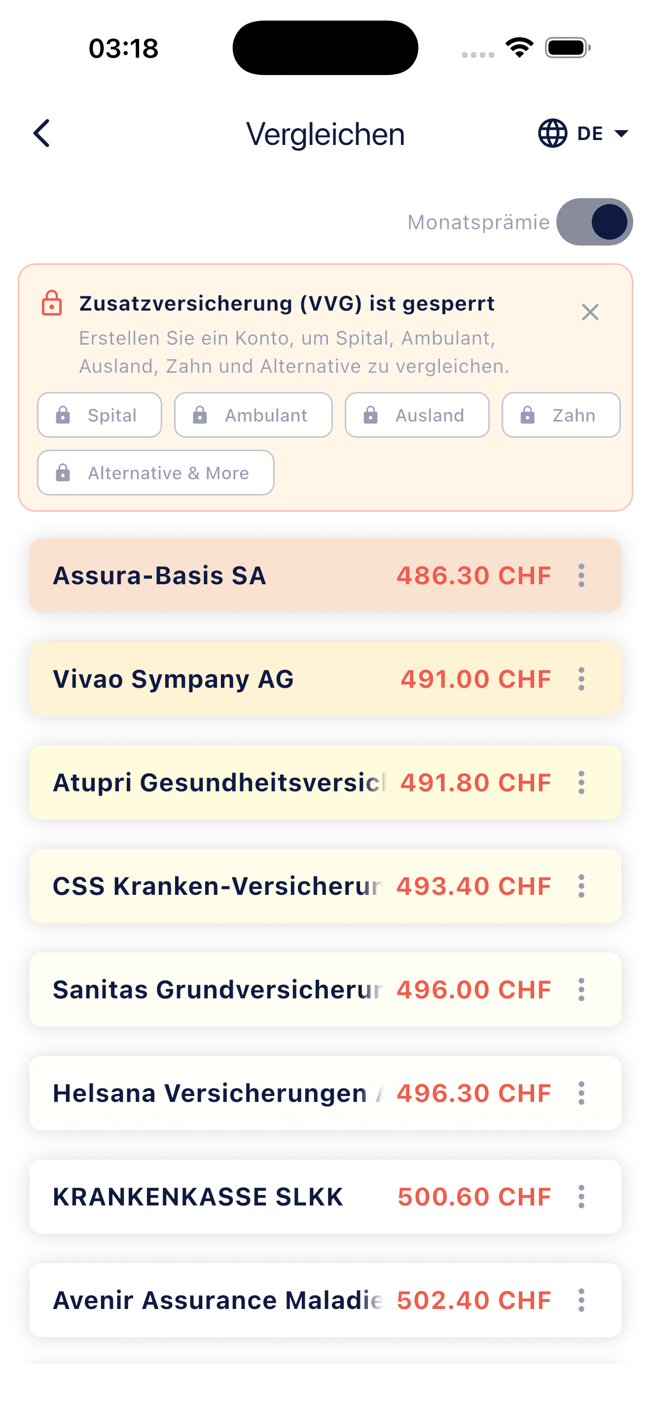 Finde deine optimale Franchise & Kasse in 60 Sekunden.